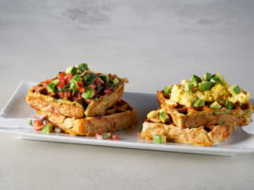 zucchini and cheddar waffles