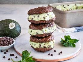 Mint Chocolate Chip Ice Cream Sandwich with California Avocado