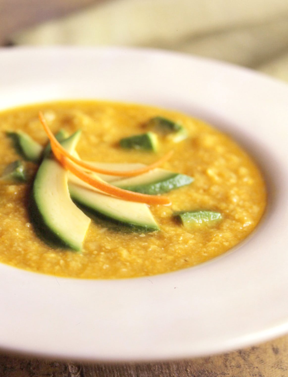 Mediterranean Diet Recipe Corn Soup with Avocado