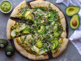 avocado pesto pizza