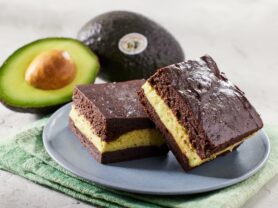 A photo of California Avocado Brownies with Avocado Cheesecake Filling