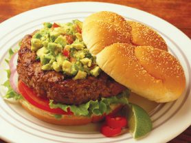 California Avocado burger on a plate