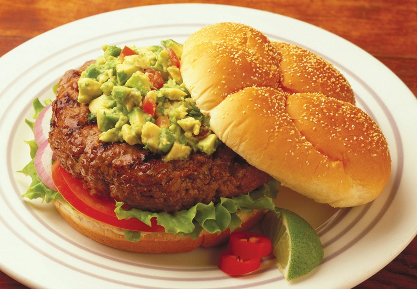 California Avocado burger on a plate