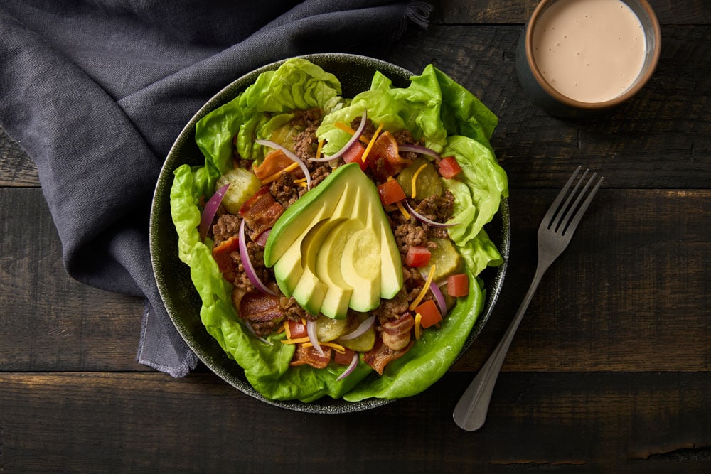 An image of the California Avocado Burger Bowl recipe