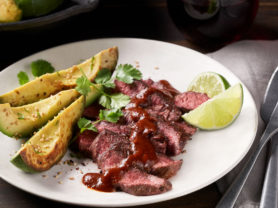 Cast Iron California Avocado and Peppercorn Filet Mignon