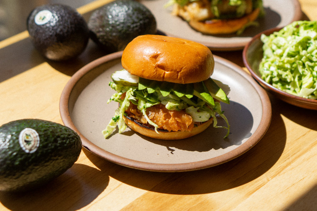Fried Fish Sandwich with California Avocado Slaw