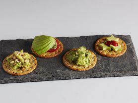 Four different avocado crackers