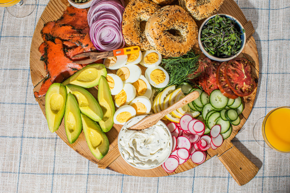 Smoked Salmon Breakfast Charcuterie Board featuring California Avocados