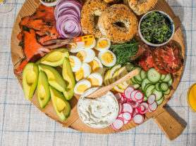 Smoked Salmon Breakfast Charcuterie Board featuring California Avocados