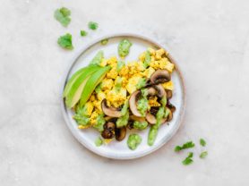 Tofu Scramble with California avocado Salsa Verde