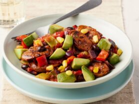 Warm Chicken Sausage, Veggies and California Avocado